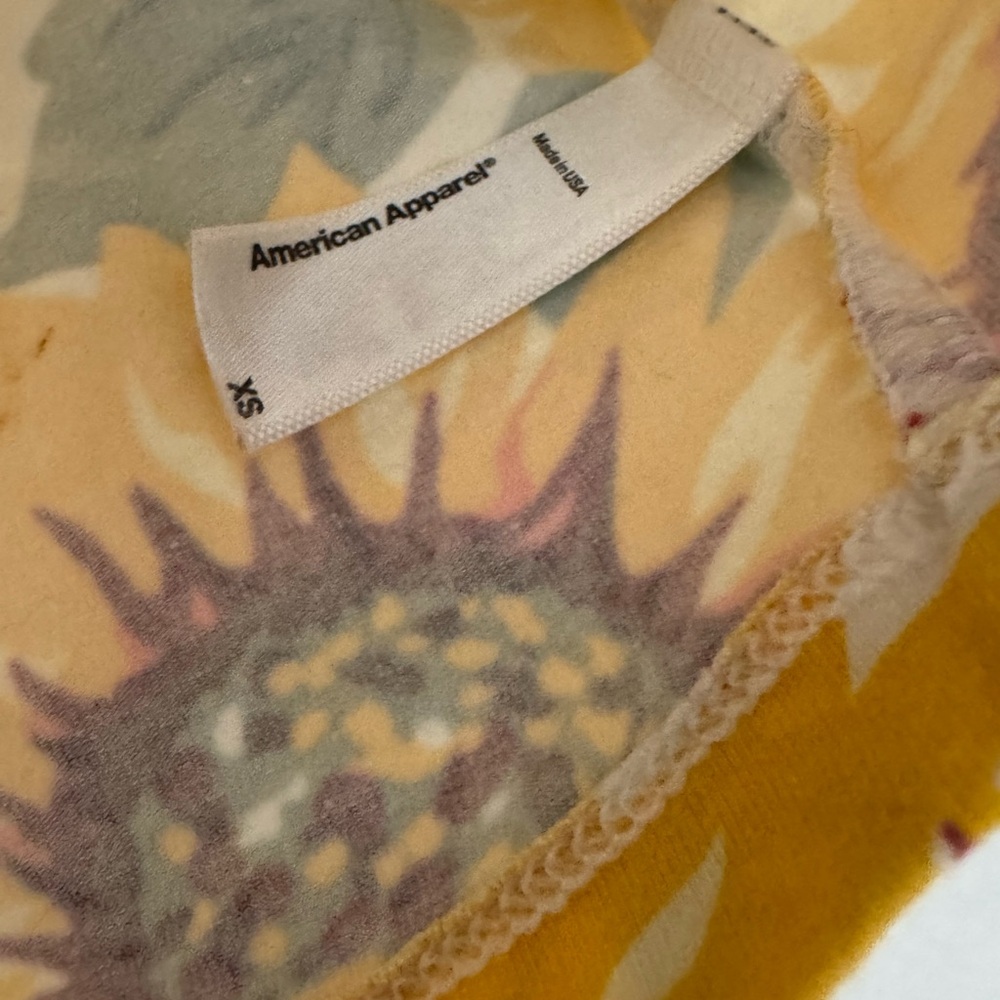 American Apparel Sunflower Print Crop Top - Picture 2 of 2